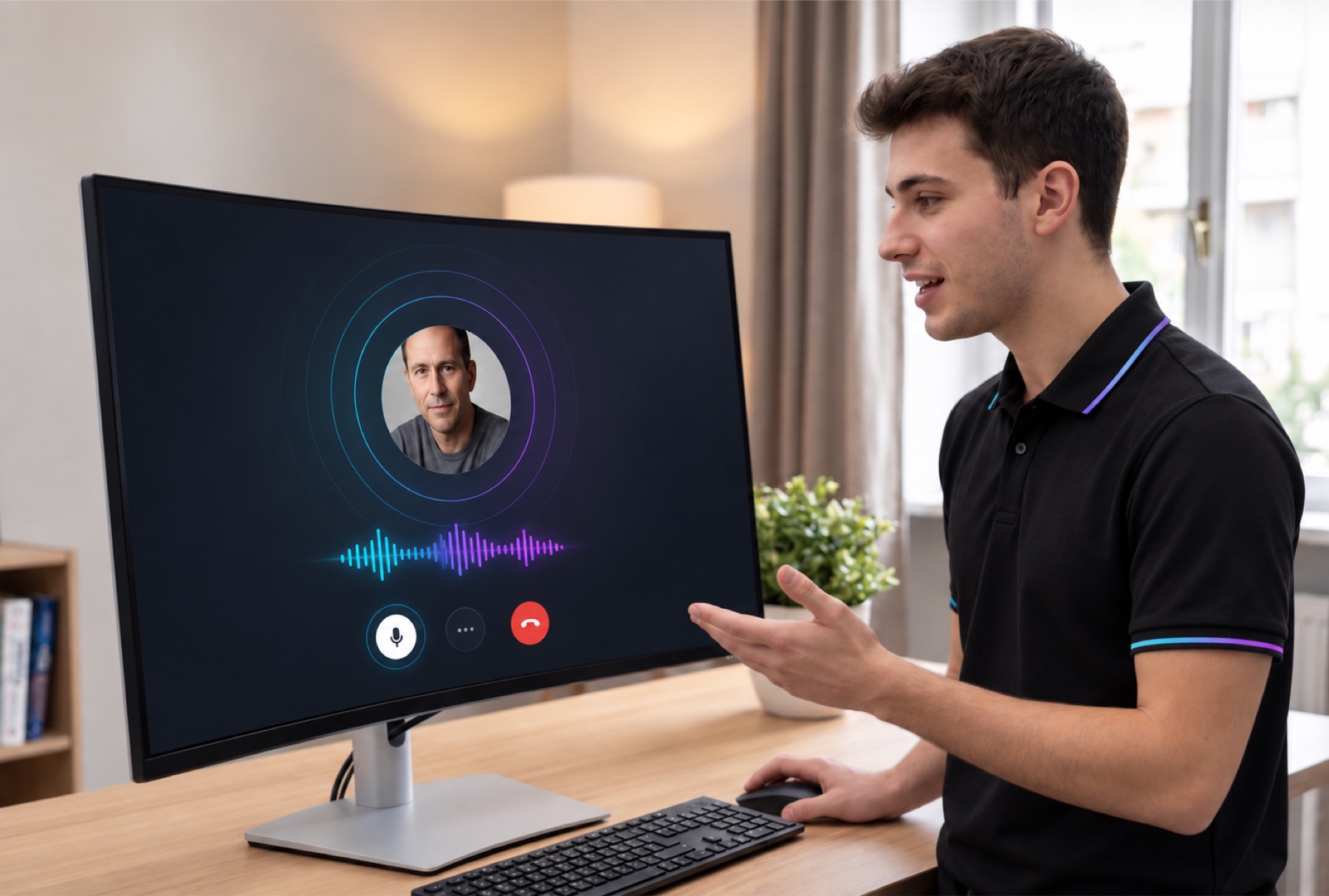 Promoter che si allena in una simulazione vocale con un cliente virtuale su Sales Coach AI